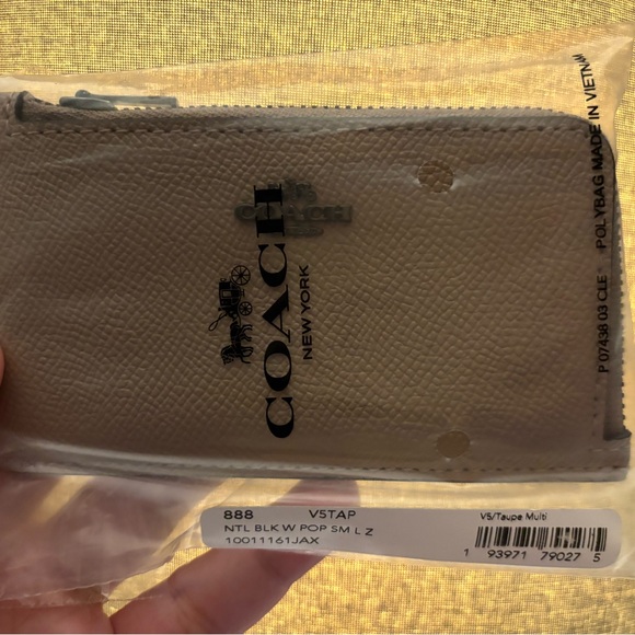 Coach Small L Zip Card Case Tan Colorblock NWOT sku: 9456435 - Picture 8 of 9